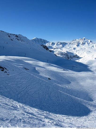 Smooth Rock Snowy Mountains