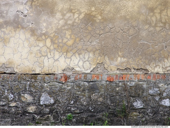 Walls Plaster Damaged Various Walls Stones