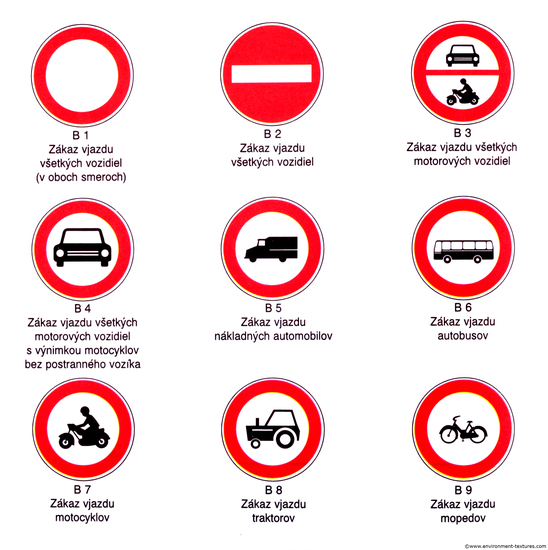 Prohibition Traffic Signs