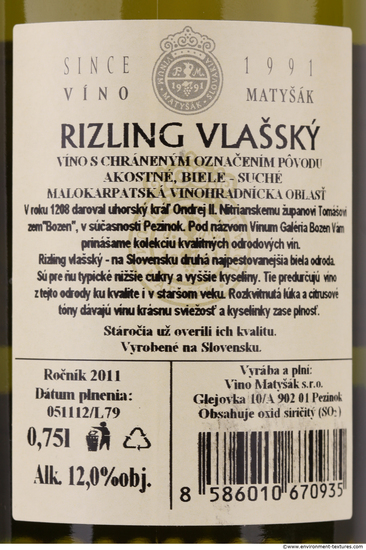 Photo Texture of Alcohol Label