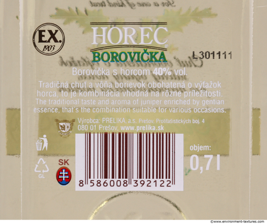 Photo Texture of Alcohol Label