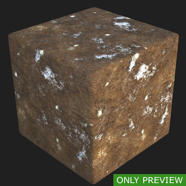 PBR substance material of forest ground snowy created in substance designer for graphic designers and game developers