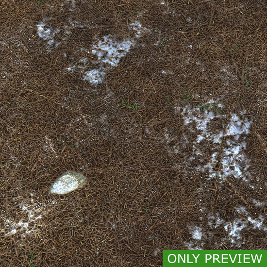 PBR substance material of forest ground snowy created in substance designer for graphic designers and game developers