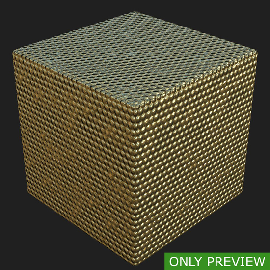 PBR substance material of gold created in substance designer for graphic designers and game developers