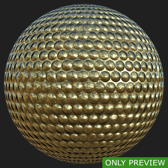 PBR substance material of gold created in substance designer for graphic designers and game developers