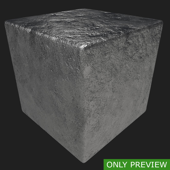 PBR substance material of silver created in substance designer for graphic designers and game developers