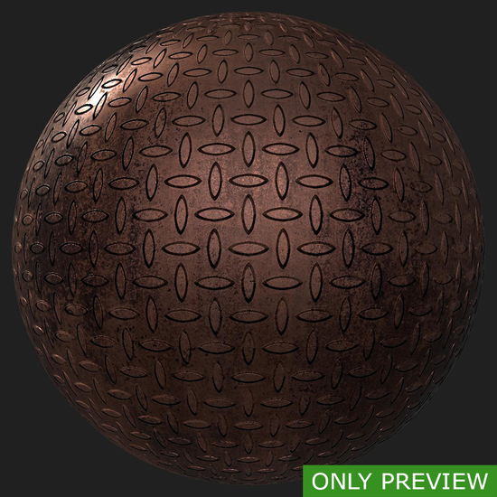 PBR substance material of metal floor rusty created in substance designer for graphic designers and game developers