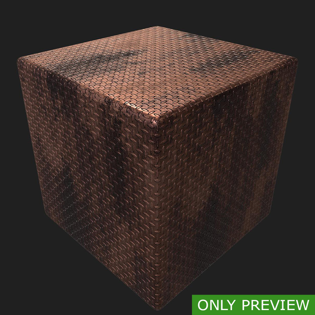 PBR substance material of metal floor rusty created in substance designer for graphic designers and game developers