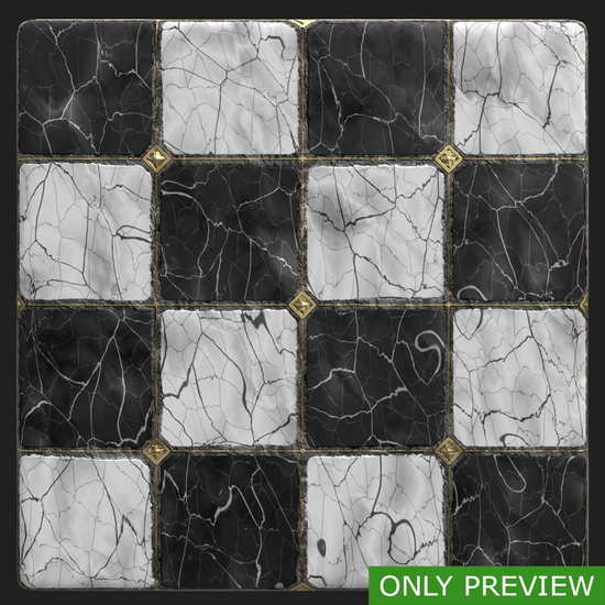 PBR substance material of marble floor created in substance designer for graphic designers and game developers