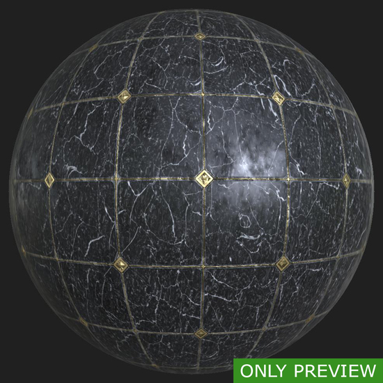 PBR substance material of marble floor created in substance designer for graphic designers and game developers