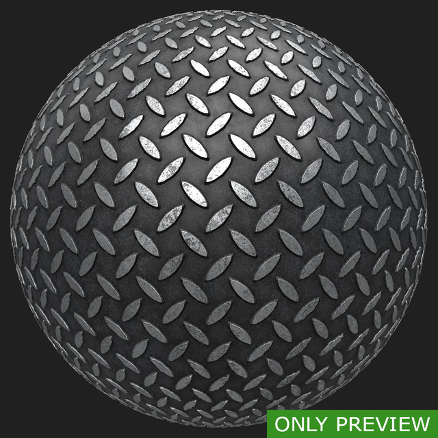 PBR substance material of metal floor industrial created in substance designer for graphic designers and game developers.