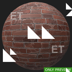 PBR substance material of wall brick old created in substance designer for graphic designers and game developers.