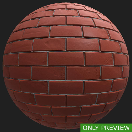 PBR substance material of wall bricks old created in substance designer for graphic designers and game developers