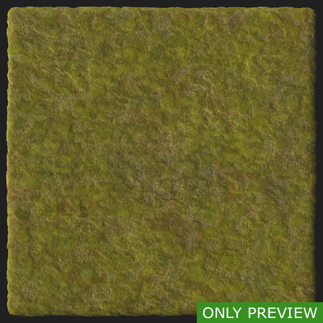 PBR substance material of moss created in substance designer for graphic designers and game developers