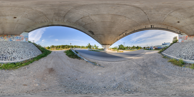 Panorama HDR background under bridge