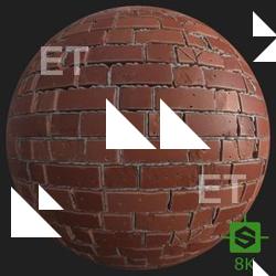 PBR Substance Material of Wall Brick Damaged