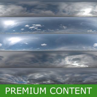 Photo Textures of HDRI Cirrus  Skydomes